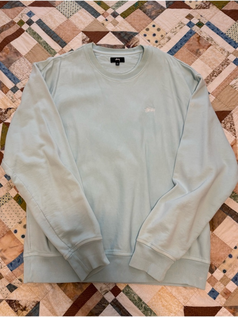 Stussy Men's Light Blue Crewneck Sweatshirt